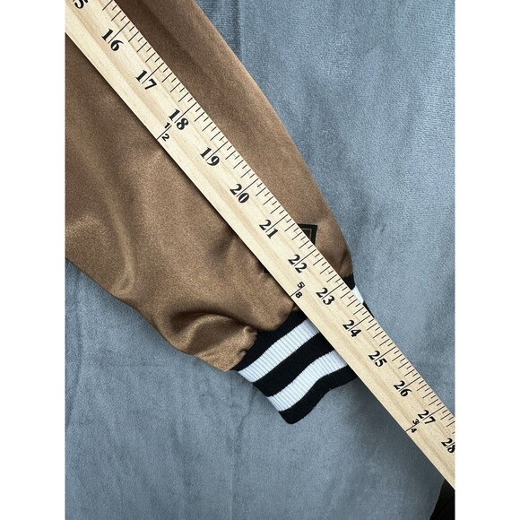 Star Wars Satin Jacket Heroes Villains Mens Small Empire Troopers Patches Bronze - Picture 13 of 13